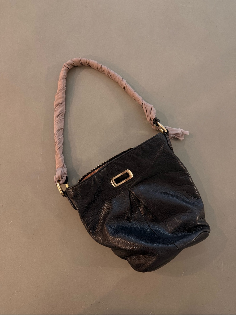 Vintage Black Leather Shoulder Bag